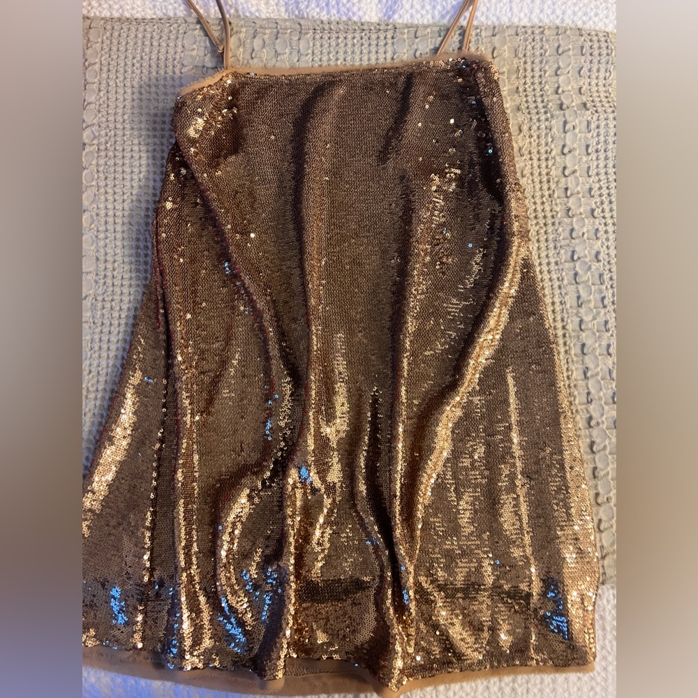 Free People Gold Sequin Dress
